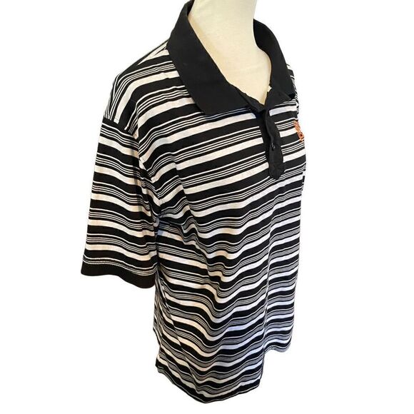 Genuine Merchandise True Fan Black&White Striped Half Button Down Short Sleeve S - Picture 6 of 10